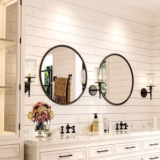 Круглое декоративное настенное зеркало, большое настенное зеркало в круглой раме